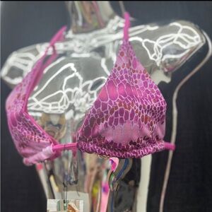 Demon Bikini Handmade Swim Purple Pink Snake Cheeky Bottom Set Beach Medium NWT